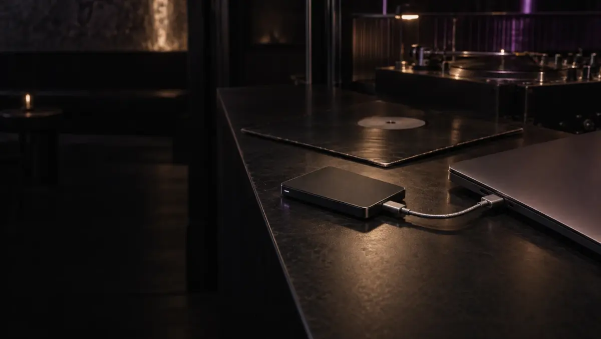 Un pendrive de Rekordbox conectado a MUZZIC
